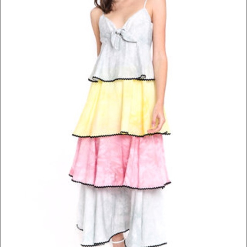 ENGLISH FACTORY Scalloped Tier Hem Dress